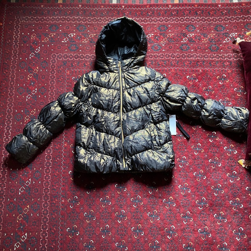 Girls Winter Jacket Metallic Gold